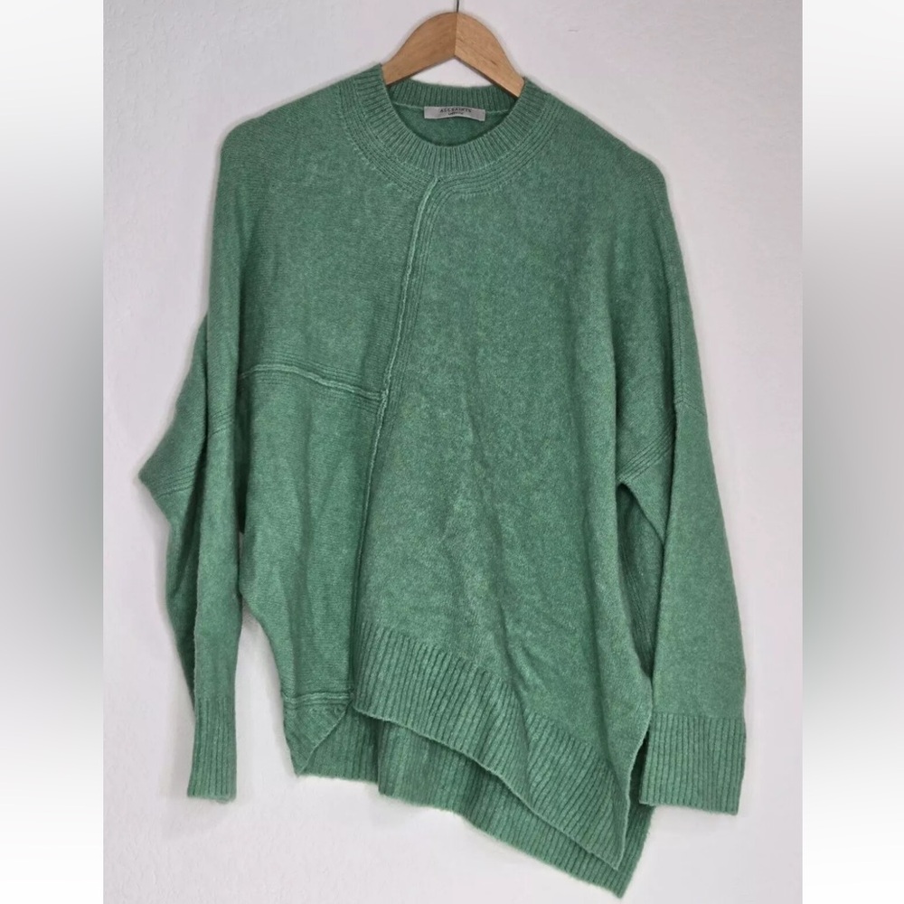 All Saints Green Asymmetrical Sweater